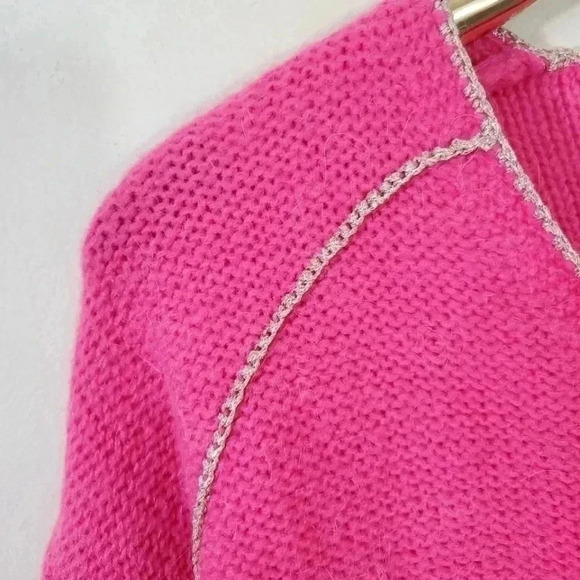 Anthropologie Pink Gold trim wool blend sweater.  Size xsmall - Picture 11 of 11